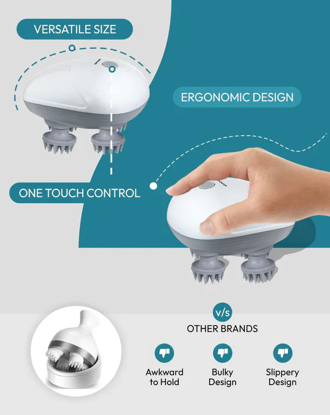 Portable Scalp Massager for Hair Growth & Stress Relief